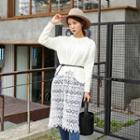Inset Knit Top Laced Dress