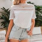 Short-sleeve Cut-out Blouse