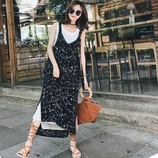 Set: Tank Top + Printed Sleeveless Dress