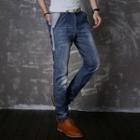 Slim-fit Panel Washed Jeans
