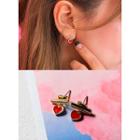 Rhinestone Heart-dangle Earrings
