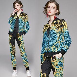 Set: Printed Zip-up Jacket + Pants
