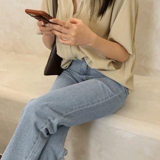 Draped-front Shirt