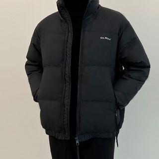 Long Sleeve Turtleneck Letter Embroidered Padded Jacket