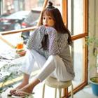 Long-sleeve Stripe Oversized Hoodie