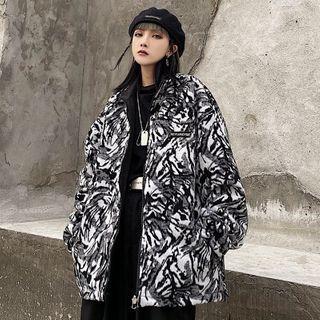 Revisable Woolen Zip Jacket As Shown In Figure - One Size