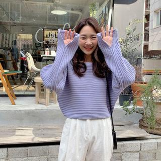 Boatneck Ribbed Woolen Sweater