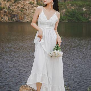 Strappy Maxi A-line Dress White - One Size
