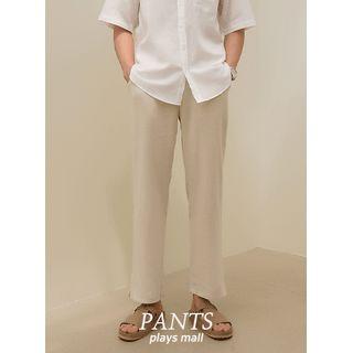 Drawstring Slit-hem Wide-leg Pants