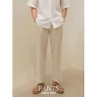 Drawstring Slit-hem Wide-leg Pants