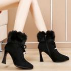 Faux Fur High-heel Ankle Boots