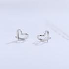 925 Sterling Silver Cutout Heart Earrings As Shown In Figure - One Size