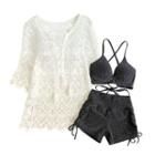 Set: Bow Bikini + Lace Cover-up