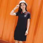 Short-sleeve Pleated Polo Dress