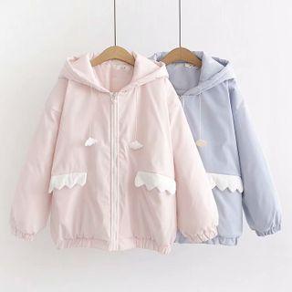 Cloud Drawstring Plain Padded Jacket