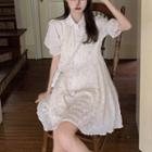 Puff-sleeve Button-up Shirtdress