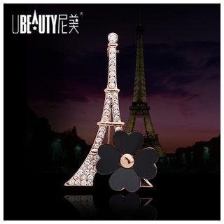 Rhinestone Eiffel Tower Brooch