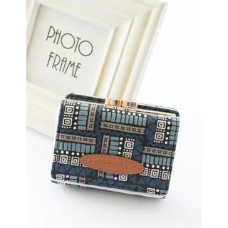 Faux-leather Geometric Pattern Wallet