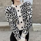 Long Sleeve Leopard Pattern Cardigan