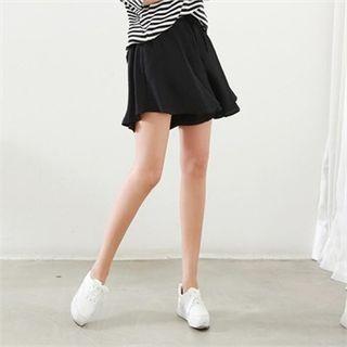 Inset Shorts Drawstring-waist Miniskirt