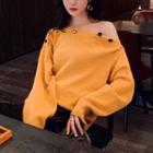 Off Shoulder Knit Top Yellow - One Size