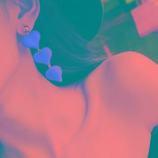 Fabric Heart Drop Earring