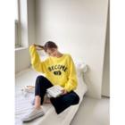 Letter-printed Tie-cuff Sweatshirt