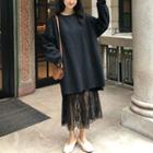 Set: Plain Sweatshirt + Lace Slipdress