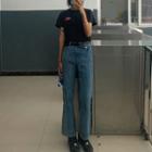 Asymmetrical Boot-cut Jeans