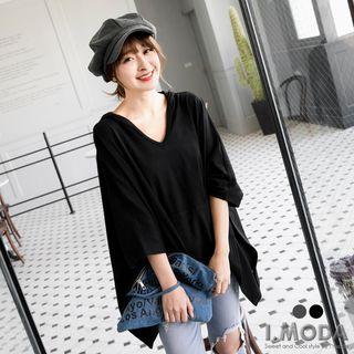 3/4-sleeve Hooded Top