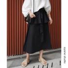 Midi A-line Skirt Black - S