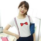 Bow Print Short-sleeve T-shirt