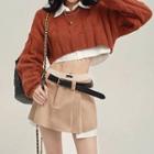 Cror Shirt / Crop Sweater / A-line Skirt / Set