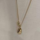 925 Sterling Silver Pendant Necklace With Box - E192 - Gold - One Size