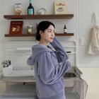 Coral-fleece Drawcord Hoodie