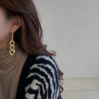 Chunky Chain Alloy Dangle Earring 1 Pair - 925 Silver Needle Earrings - Gold - One Size