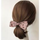 Asymmetric Faux Pearl Bow Hair Clip