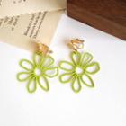 Perforated Flower Dangle Earring / Clip-on Earring