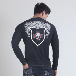 Skull-printed Stitched T-shirt Xxl