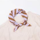 Striped Dotted Square Scarf Light Purple - One Size