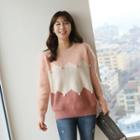 Pompom Color-block Sweater