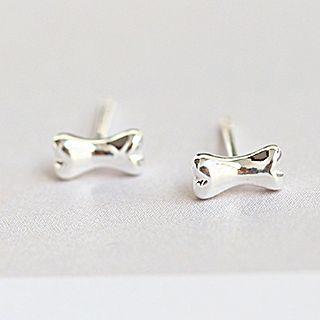 925 Sterling Silver Bone Stud Earrings