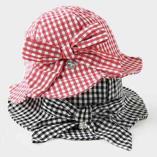 Plaid Bow Bucket Hat