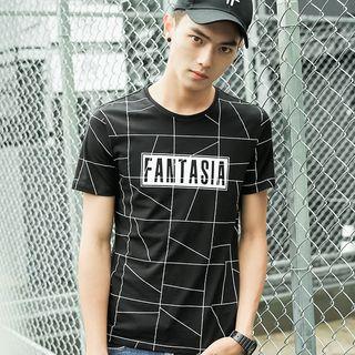 Lettering Printed Short Sleeve T-shirt