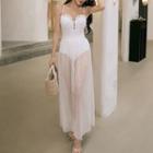 Set: Plain Swimsuit + Maxi A-line Skirt