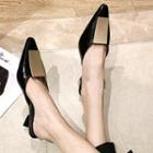 Patent Kitten Heel Mules