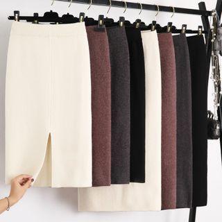 Slit Knit Pencil Skirt (various Designs)