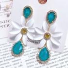Daisy Rhinestone Drop Earring As Shown In Figure - One Size
