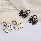 Faux Pearl Dotted Bow Drop Earring / Clip-on Earring