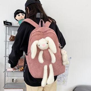 Rabbit Applique Corduroy Backpack